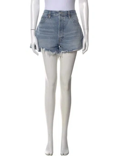 Pre-owned Re/done Mini Shorts In Blue
