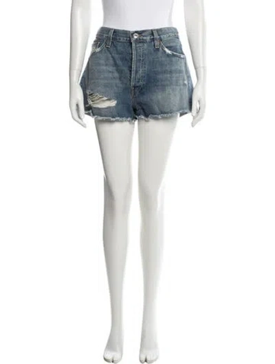 Pre-owned Re/done Mini Shorts In Blue