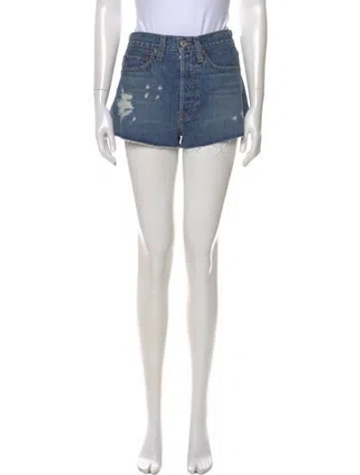 Pre-owned Re/done Mini Shorts In Blue