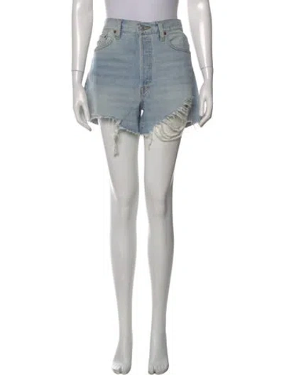 Pre-owned Re/done Mini Shorts In Blue