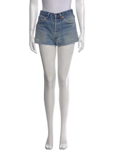 Pre-owned Re/done Mini Shorts In Blue