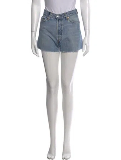 Pre-owned Re/done Mini Shorts In Blue
