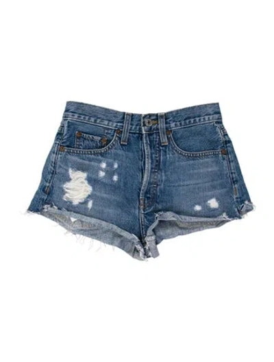 Pre-owned Re/done Mini Shorts In Blue