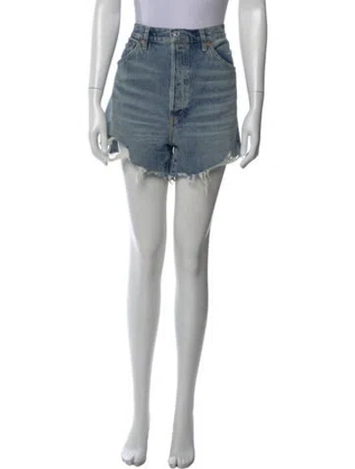 Pre-owned Re/done Mini Shorts In Blue