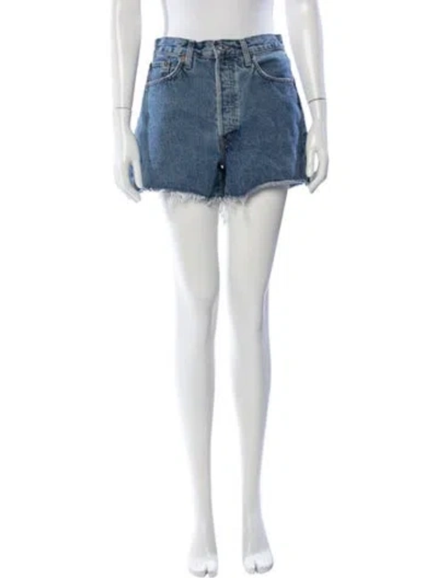 Pre-owned Re/done Mini Shorts In Blue