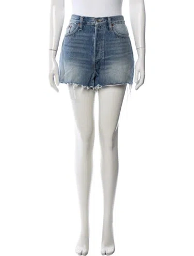 Pre-owned Re/done Mini Shorts In Blue
