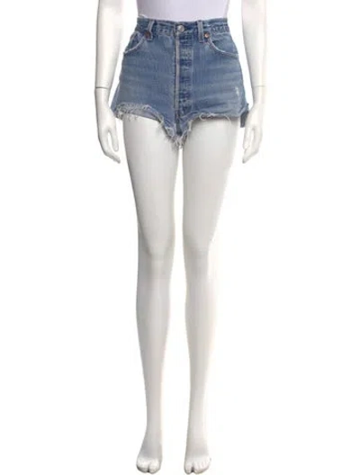 Pre-owned Re/done Mini Shorts In Blue