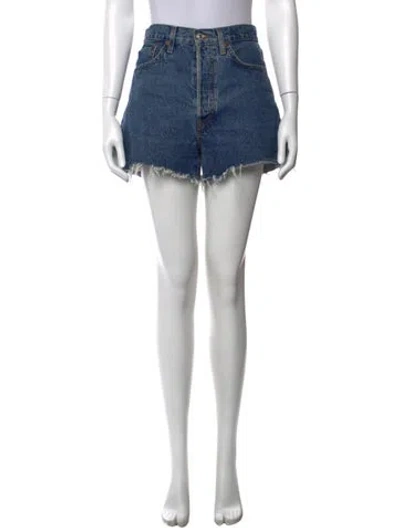 Pre-owned Re/done Mini Shorts In Blue