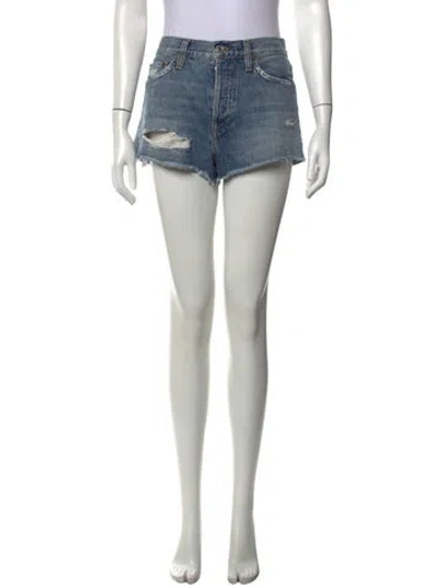 Pre-owned Re/done Mini Shorts In Blue