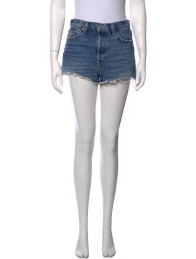 Pre-owned Re/done Mini Shorts In Blue