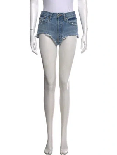 Pre-owned Re/done Mini Shorts In Blue