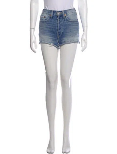 Pre-owned Re/done Mini Shorts In Blue