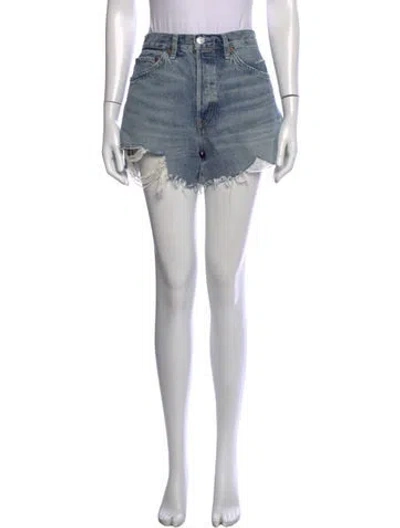 Pre-owned Re/done Mini Shorts In Blue