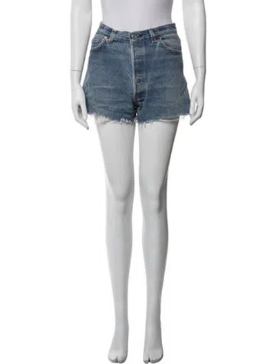 Pre-owned Re/done Mini Shorts In Blue/white