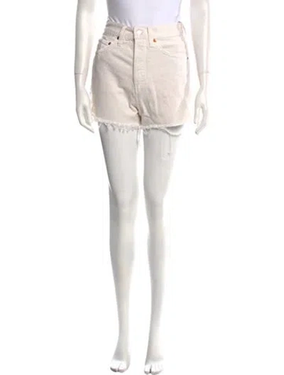 Pre-owned Re/done Mini Shorts In Neutral