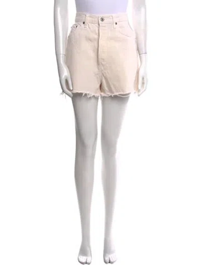 Pre-owned Re/done Mini Shorts In Neutral