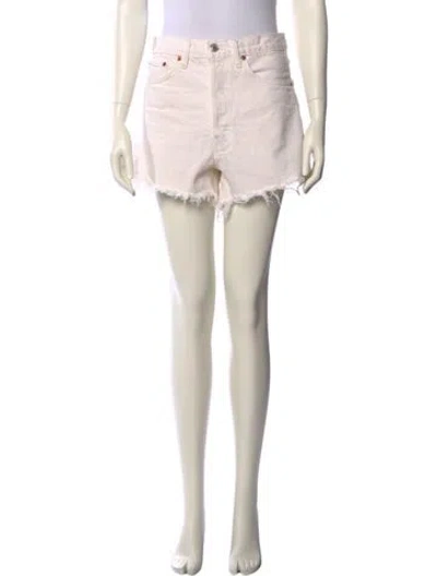 Pre-owned Re/done Mini Shorts In Neutral