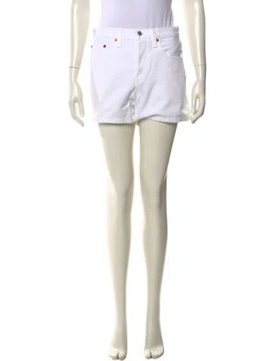 Pre-owned Re/done Mini Shorts In Neutral