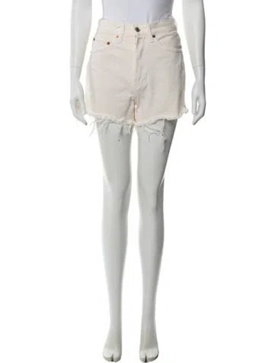Pre-owned Re/done Mini Shorts In Neutral