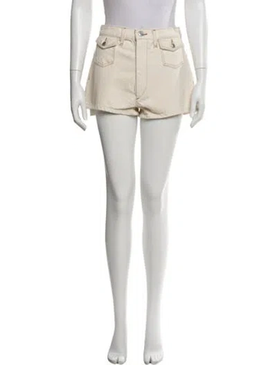 Pre-owned Re/done Mini Shorts In Neutral