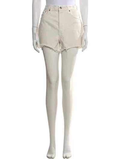 Pre-owned Re/done Mini Shorts In Neutral