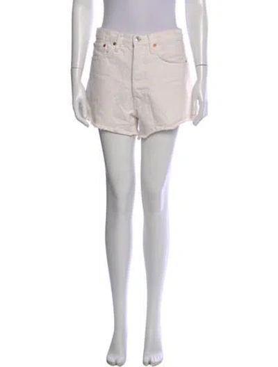Pre-owned Re/done Mini Shorts In Neutral