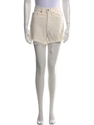 Pre-owned Re/done Mini Shorts In Neutral