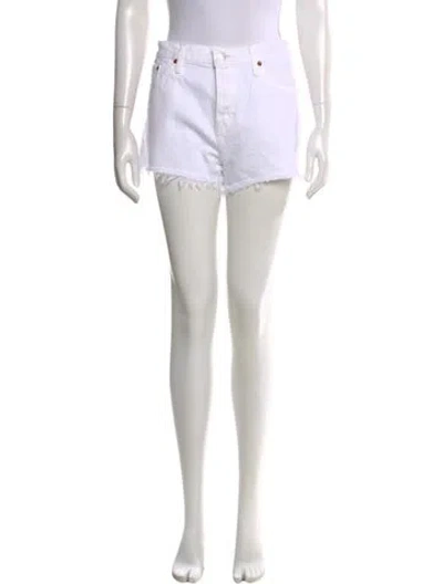 Pre-owned Re/done Mini Shorts In Neutral