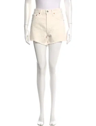 Pre-owned Re/done Mini Shorts In Neutral