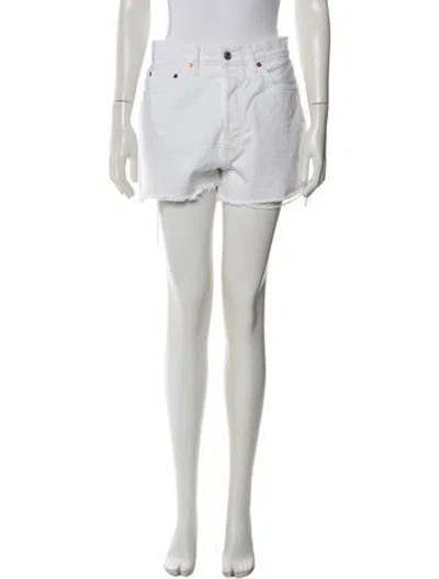 Pre-owned Re/done Mini Shorts In Neutral