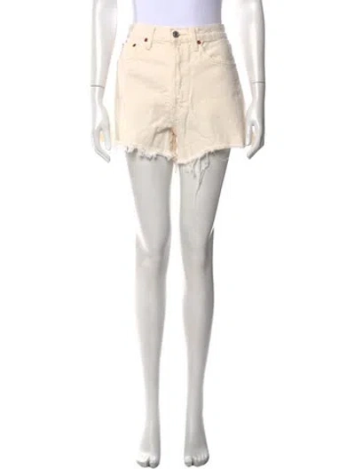 Pre-owned Re/done Mini Shorts In Neutral