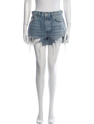 Pre-owned Re/done Mini Shorts In Neutrals
