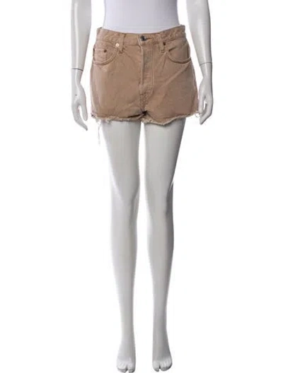 Pre-owned Re/done Mini Shorts In Neutrals