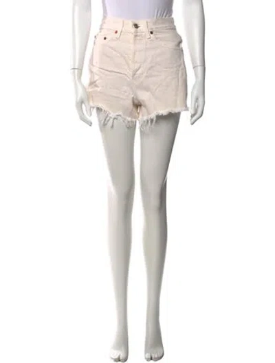 Pre-owned Re/done Mini Shorts In Neutrals