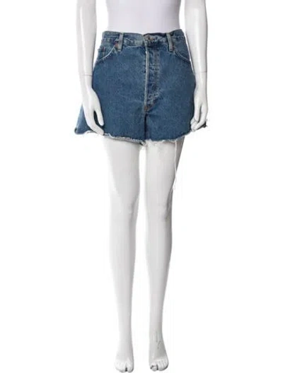 Pre-owned Re/done Mini Shorts W/ Tags In Blue