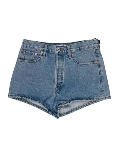 Pre-owned Re/done Mini Shorts W/ Tags In Blue