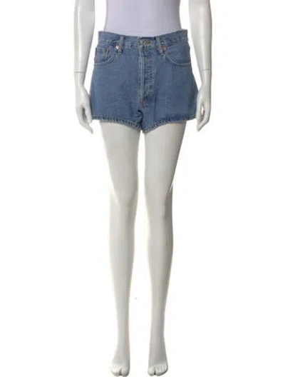 Pre-owned Re/done Mini Shorts W/ Tags In Blue