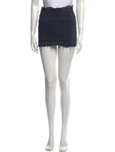 Pre-owned Re/done Mini Skirt In Black