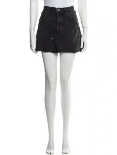 Pre-owned Re/done Mini Skirt In Black