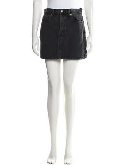 Pre-owned Re/done Mini Skirt In Black