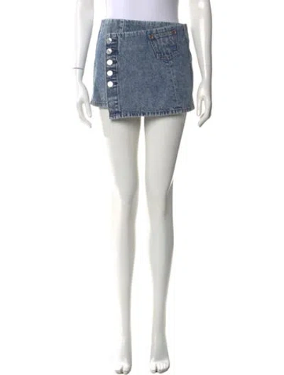Pre-owned Re/done Mini Skirt In Blue