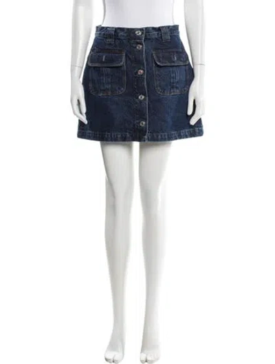 Pre-owned Re/done Mini Skirt In Blue