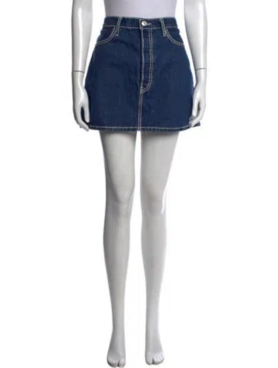 Pre-owned Re/done Mini Skirt In Blue
