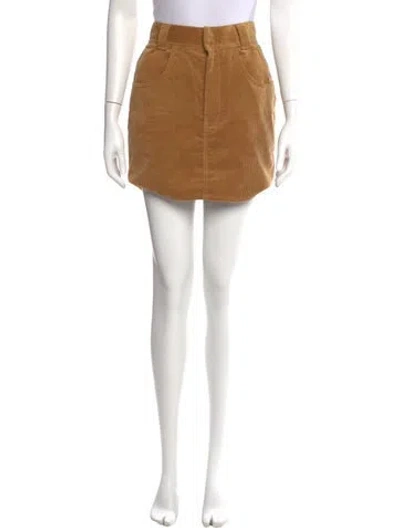 Pre-owned Re/done Mini Skirt In Brown