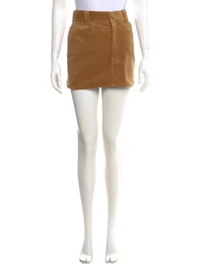 Pre-owned Re/done Mini Skirt In Brown