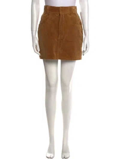 Pre-owned Re/done Mini Skirt In Neutral