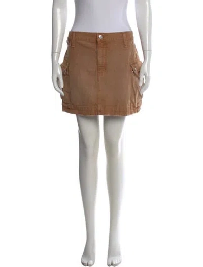 Pre-owned Re/done Mini Skirt In Neutral