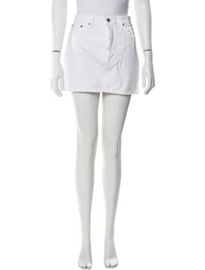 Pre-owned Re/done Mini Skirt In White