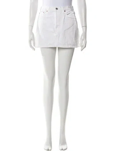 Pre-owned Re/done Mini Skirt In White