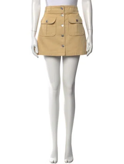Pre-owned Re/done Mini Skirt In Yellow